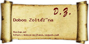 Dobos Zoltána névjegykártya